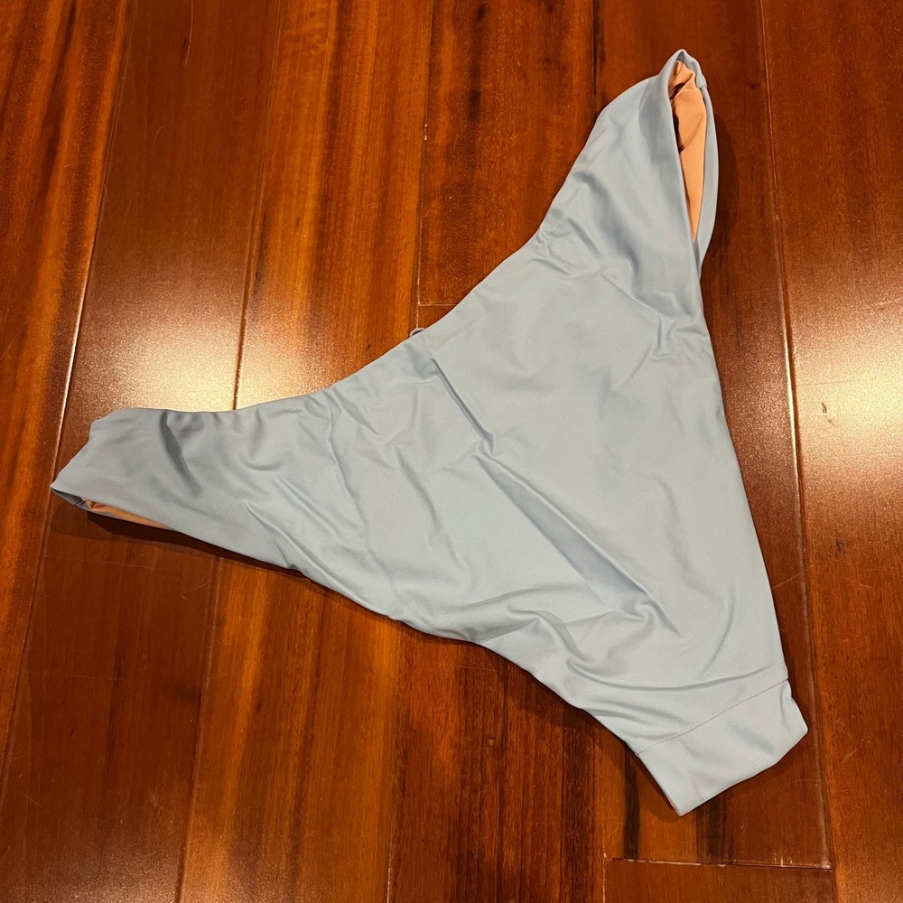 J.Crew Blue Bikini Bottom Swim Solid High Waist Light BC125 New Size M Medium - Picture 3 of 5